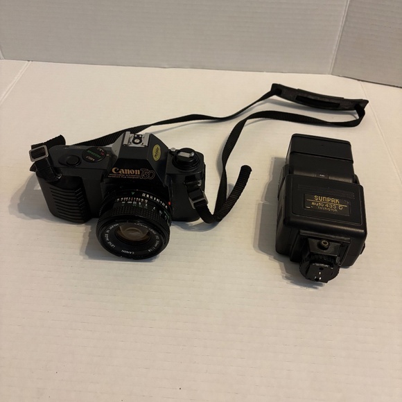 Canon T50 Camera with Sunpak Flash